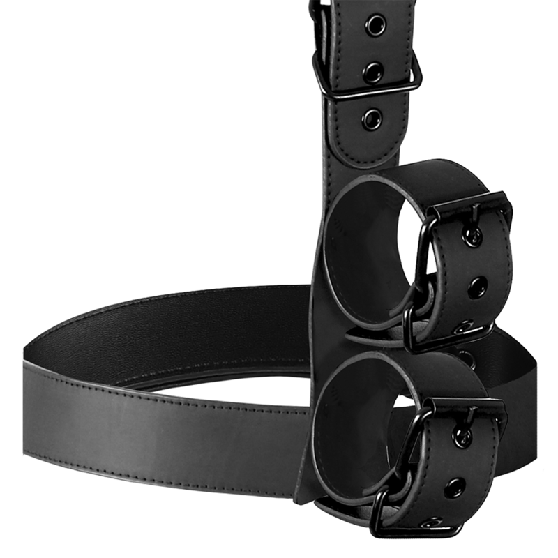 Conjunto de bondage sumiso fetiche: collar y esposas para muñecas, restricción corporal