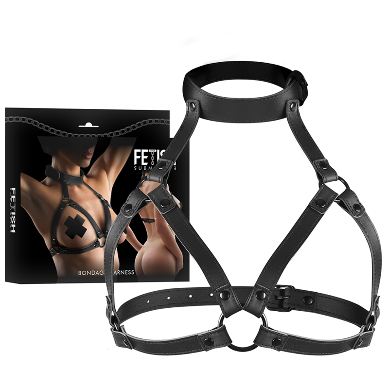 BONDAGE SUMISO FETICHE - ARNÉS DE PECHO AJUSTABLE