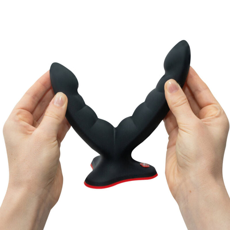 FUN FACTORY - RYDE DUPLO DILDO E MASSAGEADOR PRETO