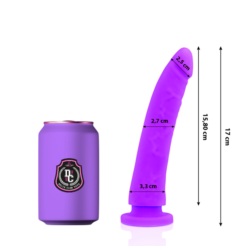 DELTA CLUB - JUGUETES LILA DILDO MEDICO SILICONA 17 CM -O- 3 CM