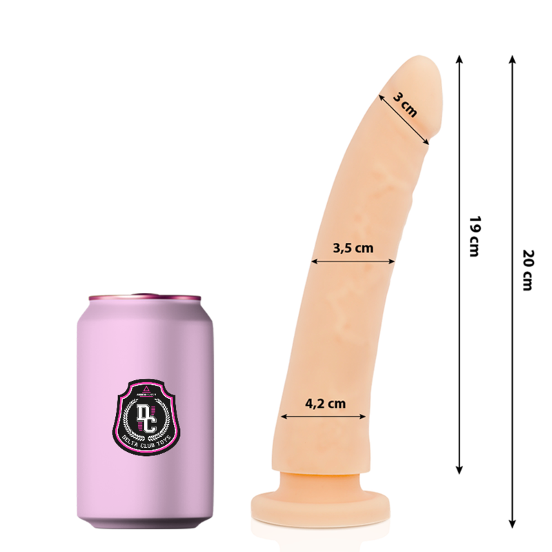 DELTA CLUB - JUGUETES DILDO NATURAL SILICONA MÉDICA 20 CM -O- 4 CM