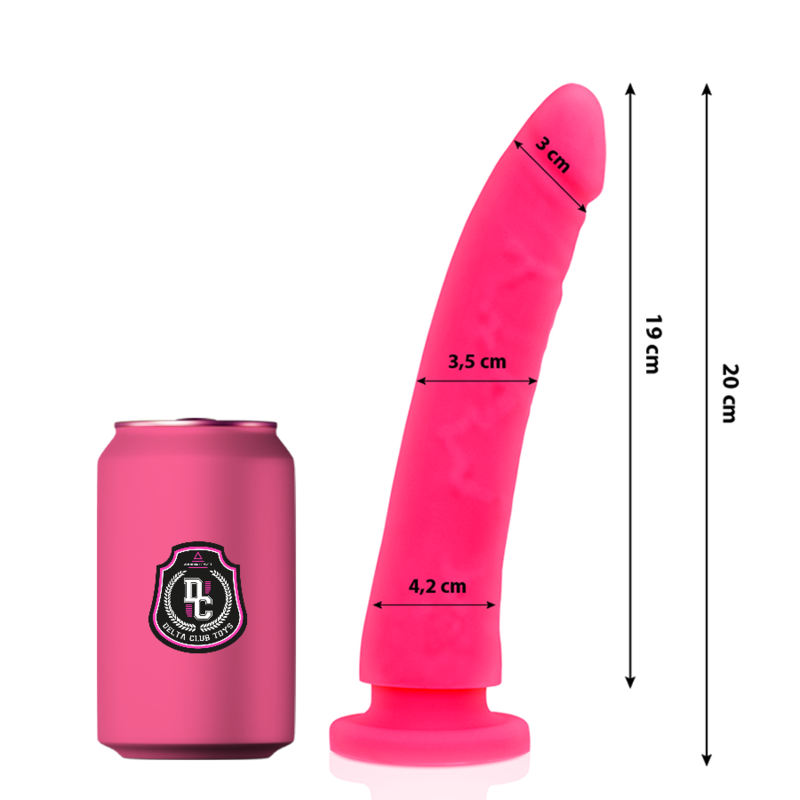 DELTA CLUB - JUGUETES DILDO ROSA SILICONA MÉDICA 20 CM -O- 4 CM