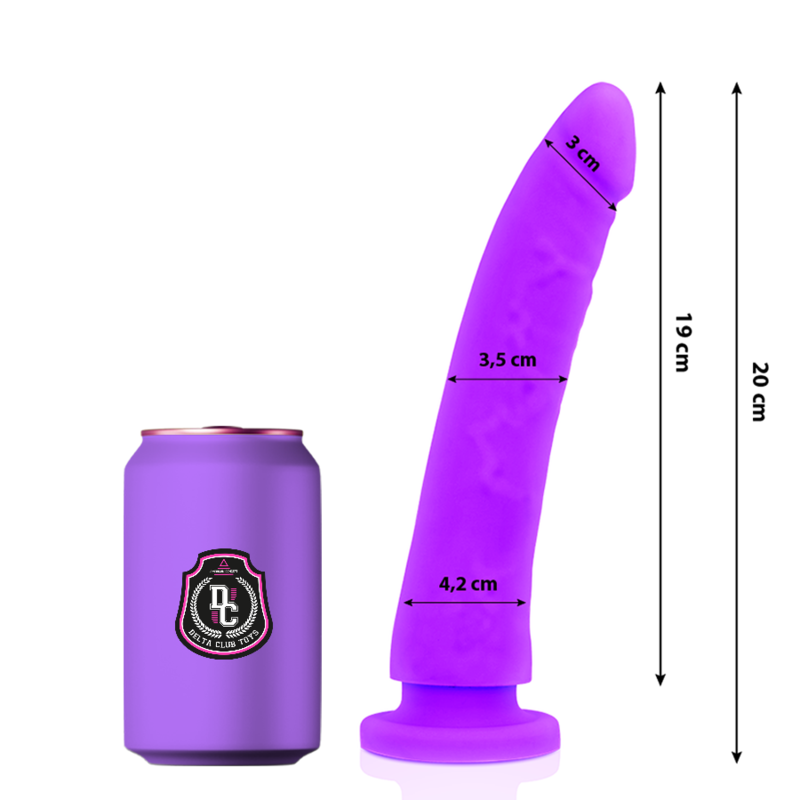 DELTA CLUB - JUGUETES LILA DILDO MEDICO SILICONA 20 CM -O- 4 CM