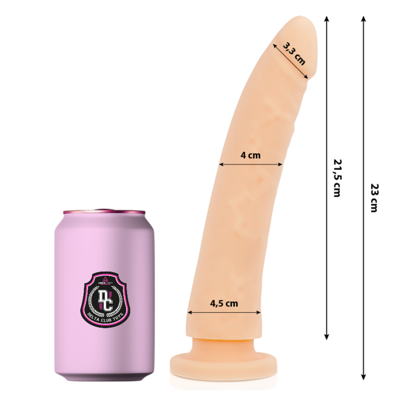 DELTA CLUB - JUGUETES DILDO NATURAL SILICONA MÉDICA 23 CM -O- 4.5 CM