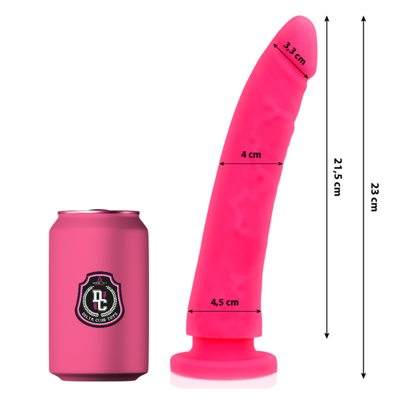 DELTA CLUB - JUGUETES DILDO ROSA SILICONA MÉDICA 23 CM -O- 4.5 CM