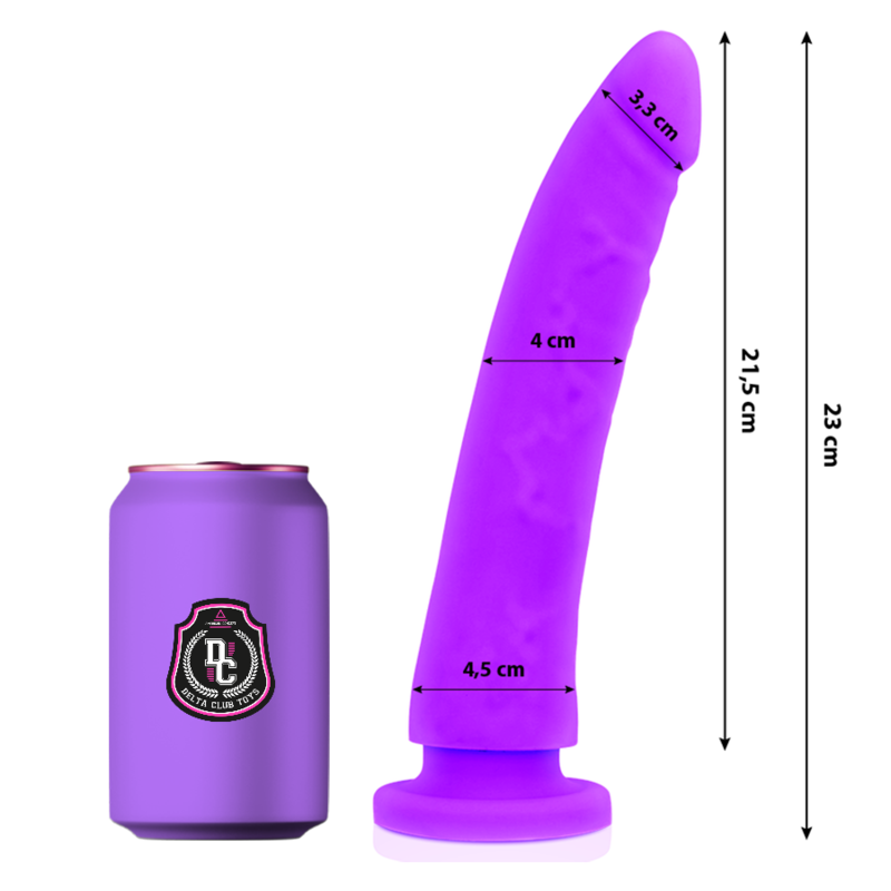 DELTA CLUB - JUGUETES LILA DILDO MEDICAL SILICONA 23 CM -O- 4.5 CM