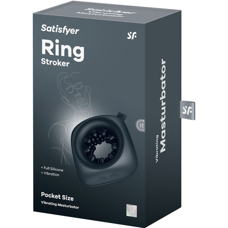 SATISFYER - MASTURBADOR Y VIBRADOR CON ANILLO TROQUELADOR