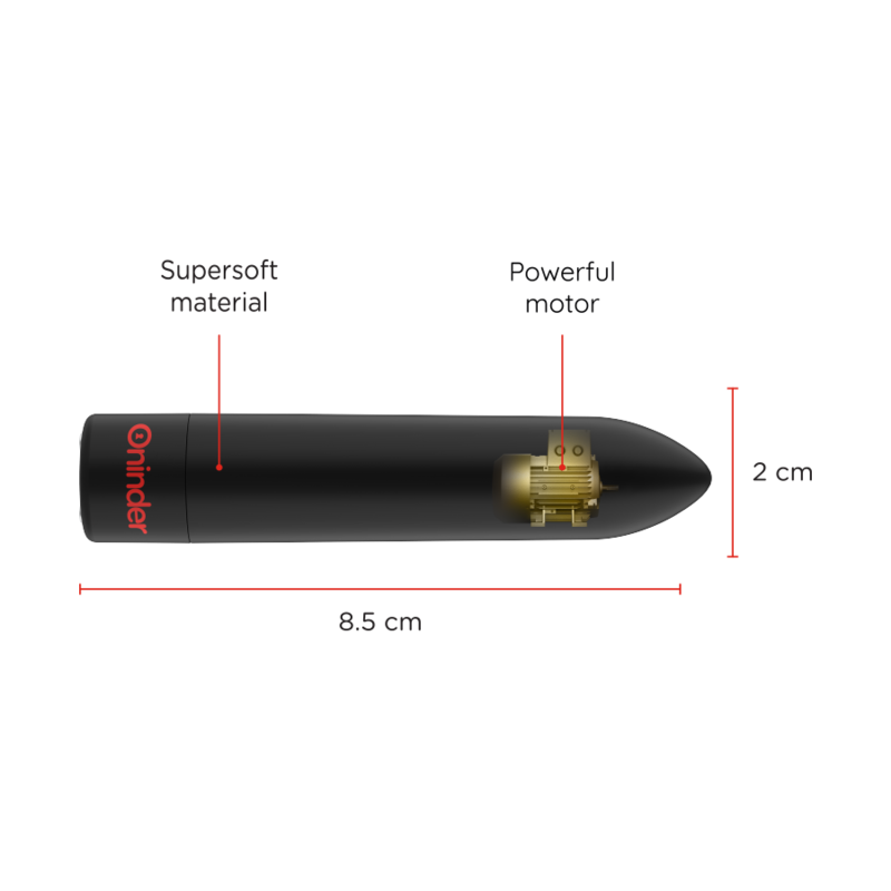 ONINDER - VIBRADOR BERLIN BULLET PRETO 9 MODOS 8,5 X 2 CM - APLICATIVO GRÁTIS