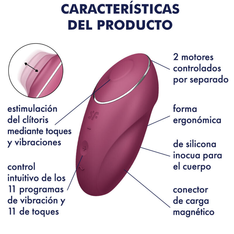 SATISFYER - TAP & CLIMAX 1 VIBRADOR LAY-ON CINZA