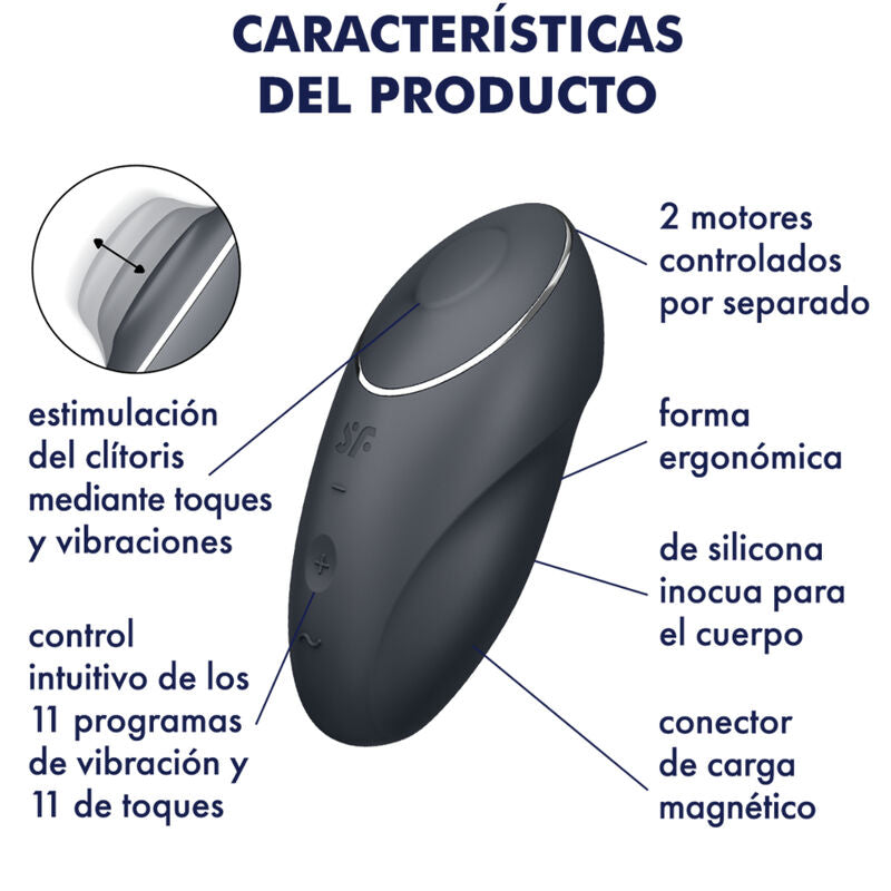SATISFYER - TAP & CLIMAX 1 VIBRADOR LAY-ON CINZA