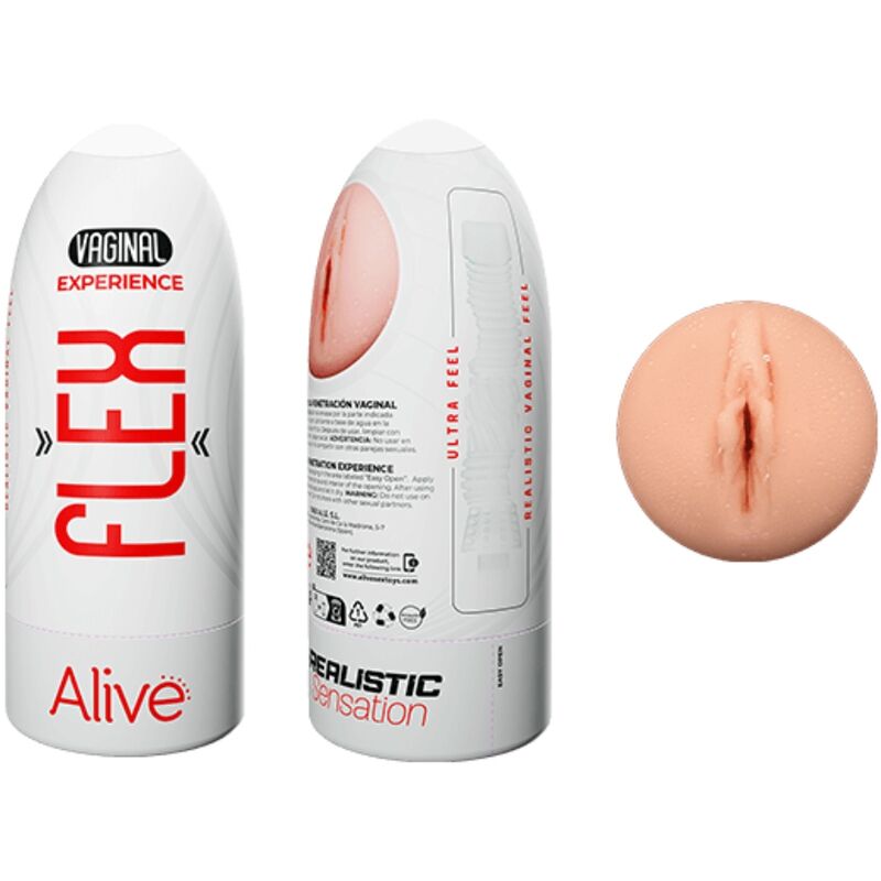 ALIVE - MASTURBADOR MASCULINO FLEX VAGINAL TAMANHO M