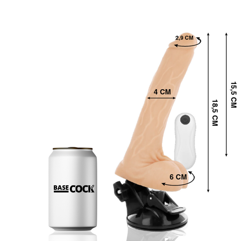 BASECOCK - REALISTIC ARTICULABLE REMOTE CONTROL BLACK 18.5 CM -O- 4 CM