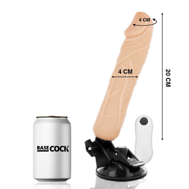 BASECOCK - REALISTIC VIBRATOR REMOTE CONTROL BLACK 20 CM -O- 4 CM