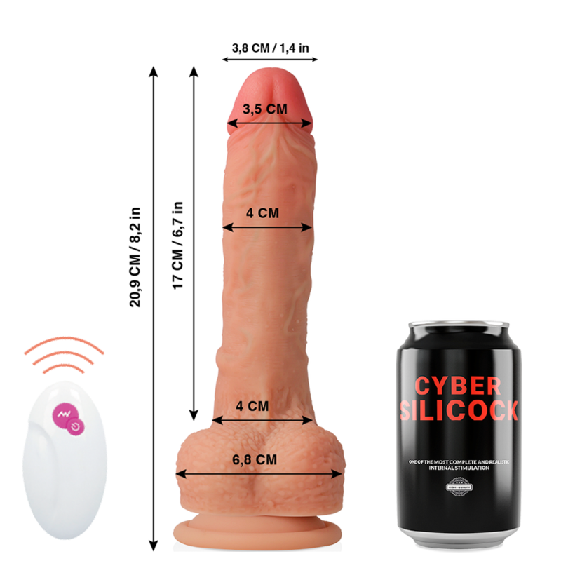 CYBER SILICOCK - CONTROLE REMOTO REALISTA MASTER HUCK 20,9 CM -O- 4 CM