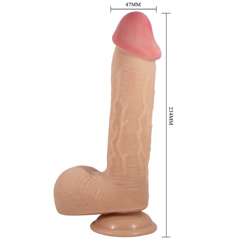 PRETTY LOVE - SÉRIE PELE DESLIZANTE DILDO REALISTA COM PELE DESLIZANTE E VENTOSA CARNE 23,4 CM