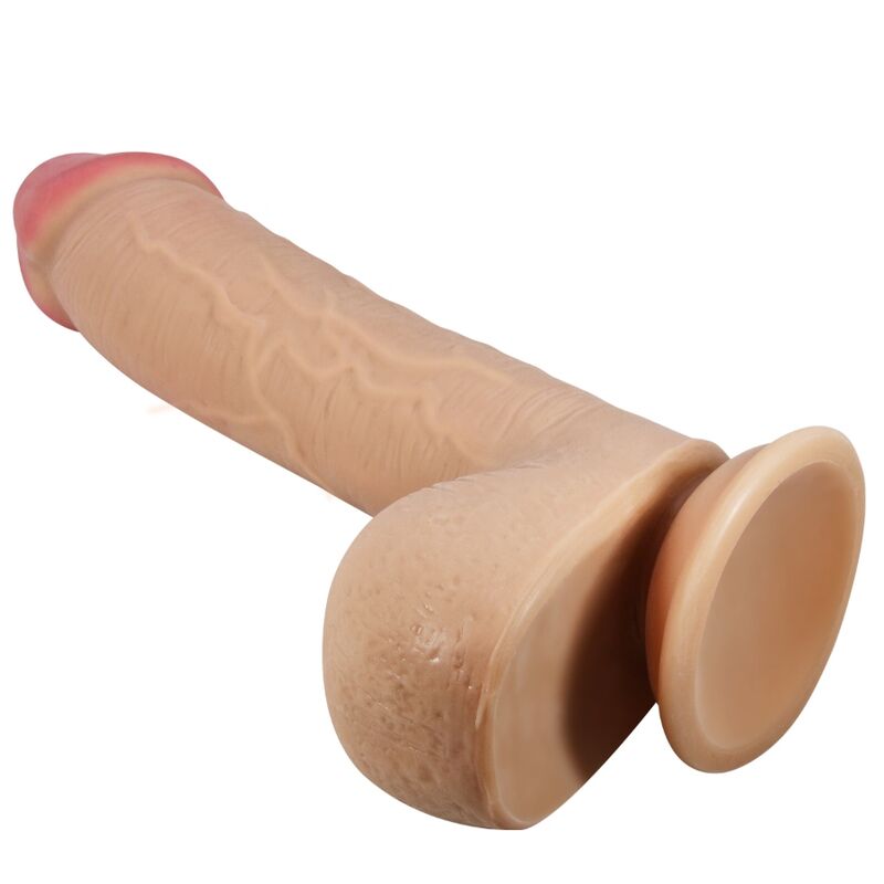 PRETTY LOVE - SÉRIE PELE DESLIZANTE DILDO REALISTA COM PELE DESLIZANTE E VENTOSA CARNE 23,4 CM
