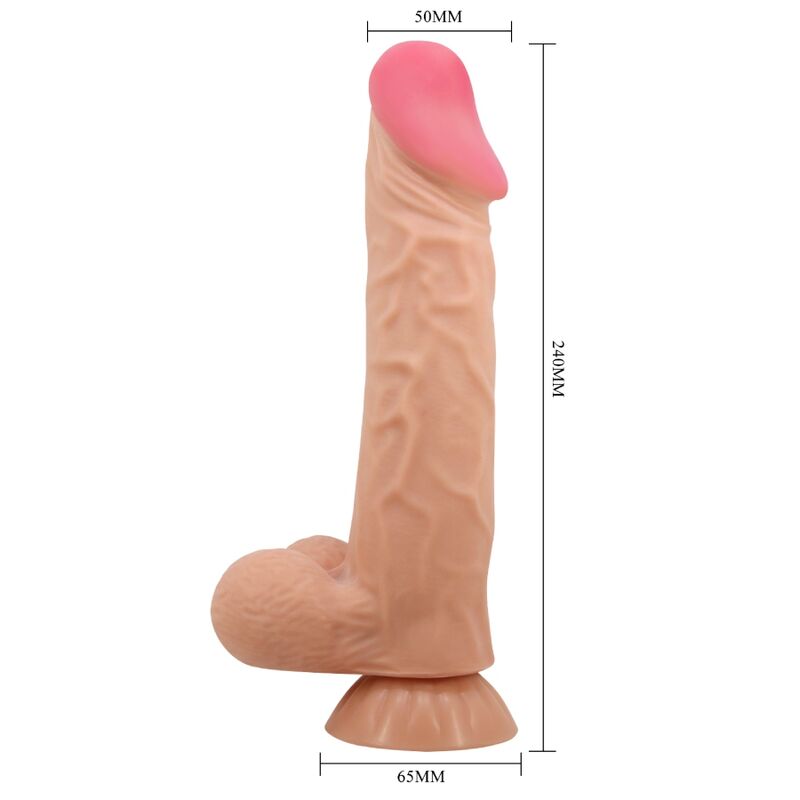 PRETTY LOVE - SÉRIE PELE DESLIZANTE DILDO REALISTA COM VENTOSA DESLIZANTE CONTROLE REMOTO CARNE 24 CM