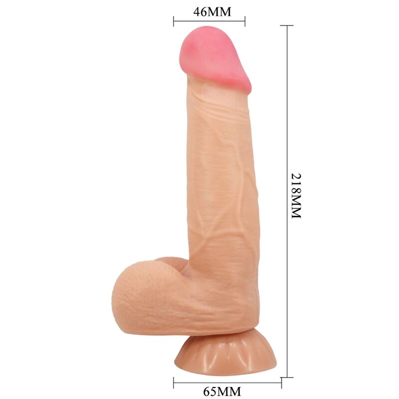 PRETTY LOVE - SÉRIE PELE DESLIZANTE DILDO REALISTA COM VENTOSA DESLIZANTE CONTROLE REMOTO CARNE 21,8 CM
