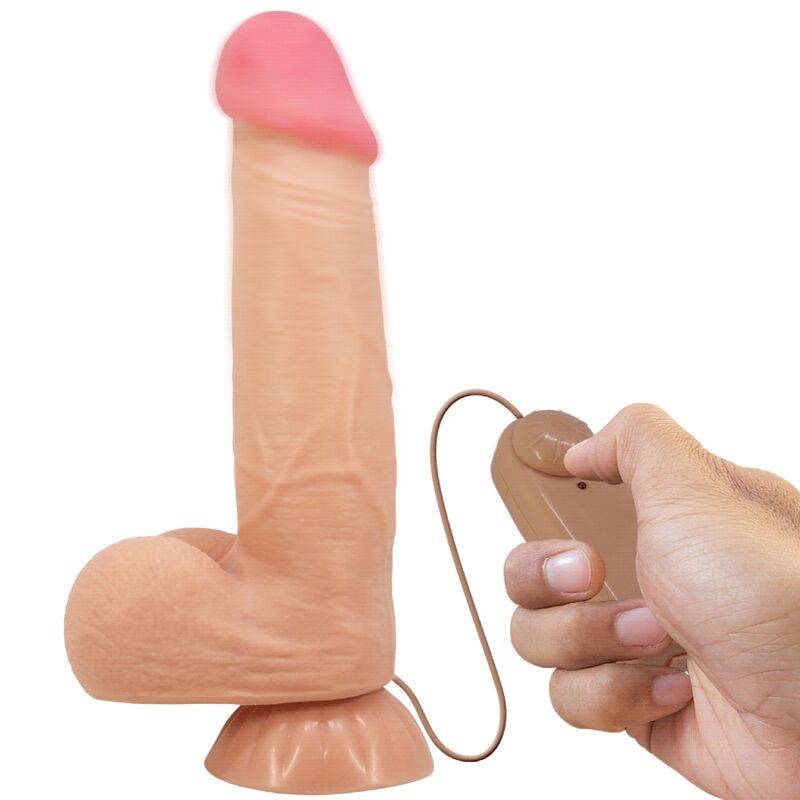 PRETTY LOVE - SÉRIE PELE DESLIZANTE DILDO REALISTA COM VENTOSA DESLIZANTE CONTROLE REMOTO CARNE 21,8 CM