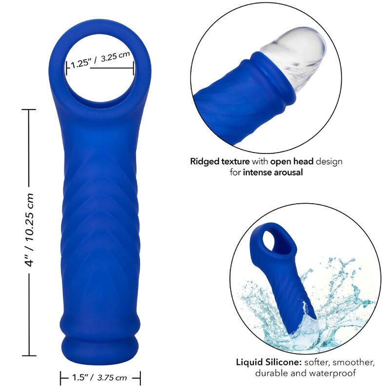 CALEXOTICS - CAPA PARA PÊNIS ADMIRAL WAVE SILICONE LÍQUIDO AZUL