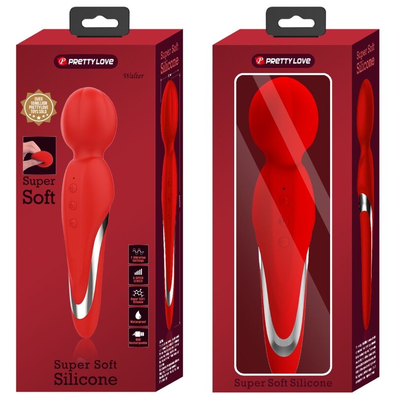 PRETTY LOVE - WALTER VIBRADOR WAND VERMELHO