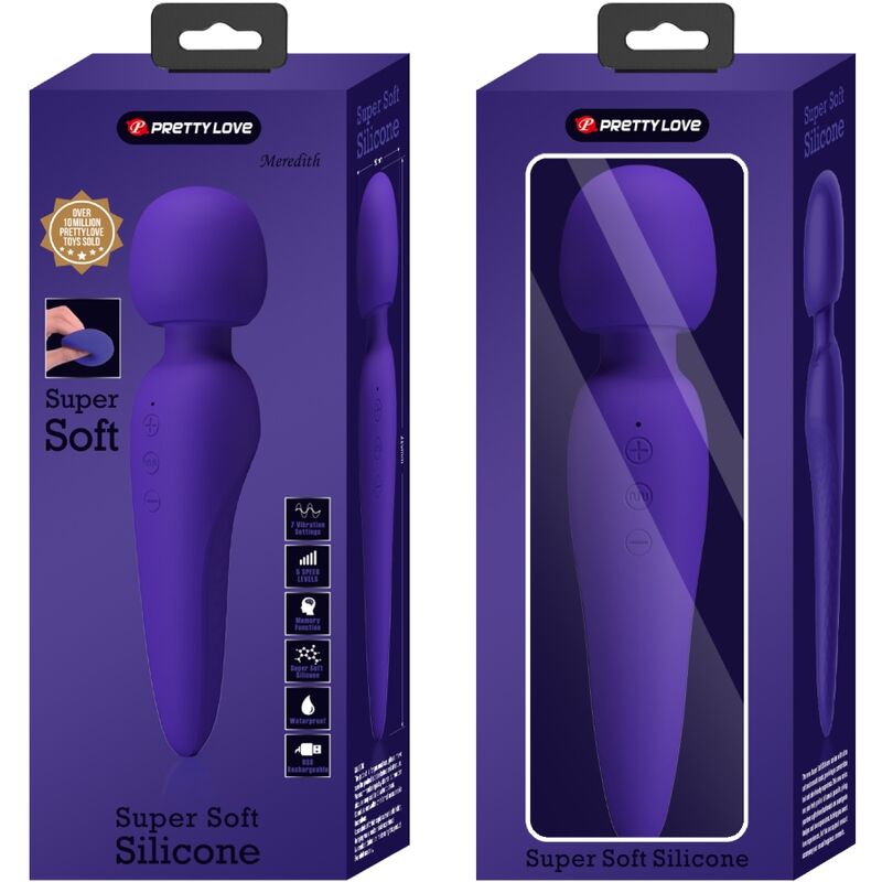PRETTY LOVE - MASSAGEADOR MEREDITH 12 MODOS DE VIBRAÇÃO ROXO