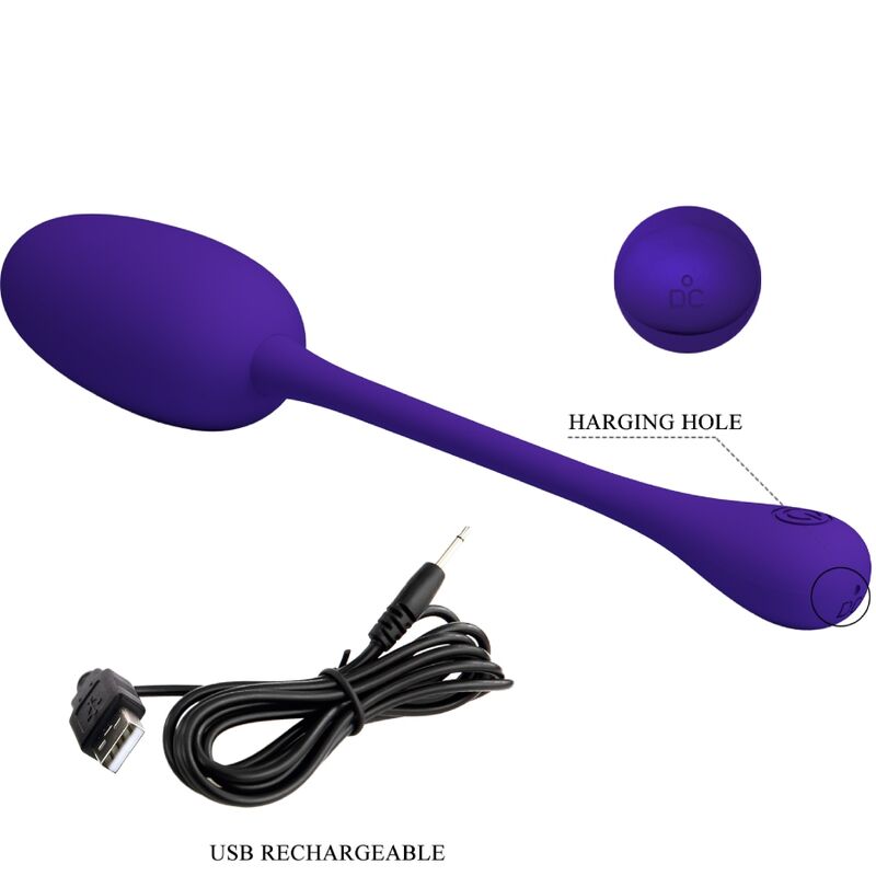 PRETTY LOVE - OVO VIBRATÓRIO ROXO KNUCKER RECARREGÁVEL