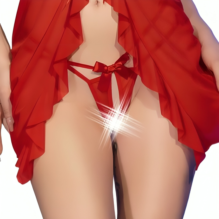 CHILIROSE - CR 4696 BABYDOLL E TANGA CROTCHLESS VERMELHO G/GG