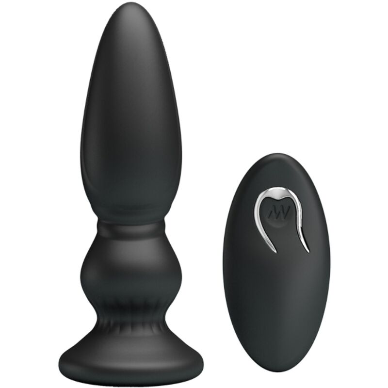 MR PLAY - PLUG ANAL COM CONTROLE REMOTO E VIBRADOR PODEROSO PRETO