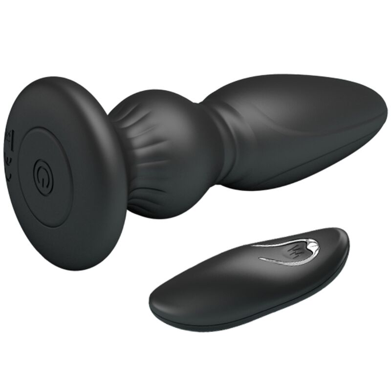 MR PLAY - PLUG ANAL COM CONTROLE REMOTO E VIBRADOR PODEROSO PRETO