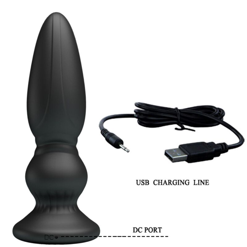 MR PLAY - PLUG ANAL COM CONTROLE REMOTO E VIBRADOR PODEROSO PRETO