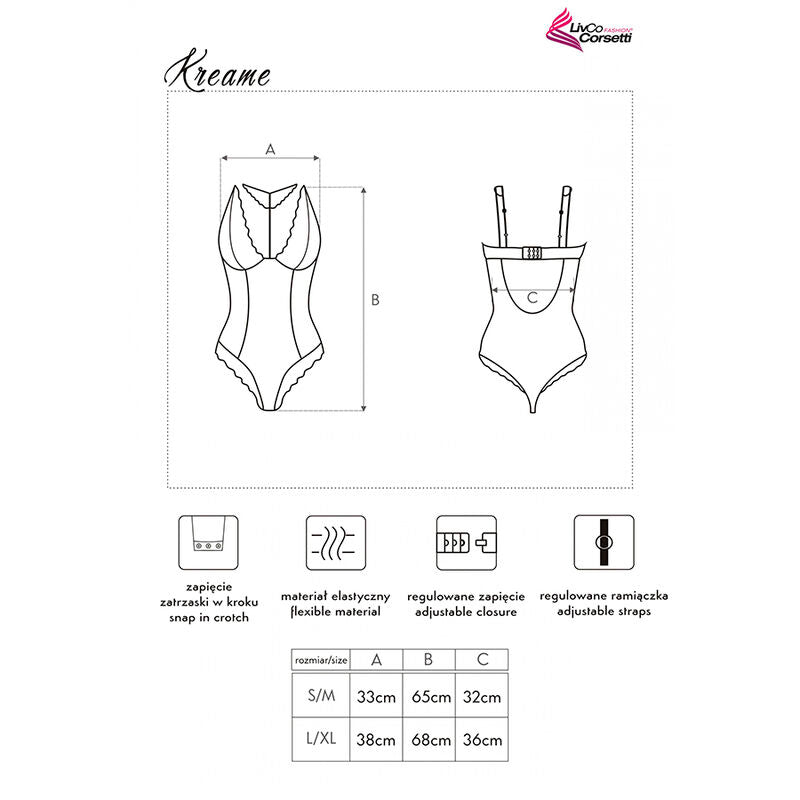 LIVCO CORSETTI FASHION - KREAME LC 90546 BODY NEGRO L/XL