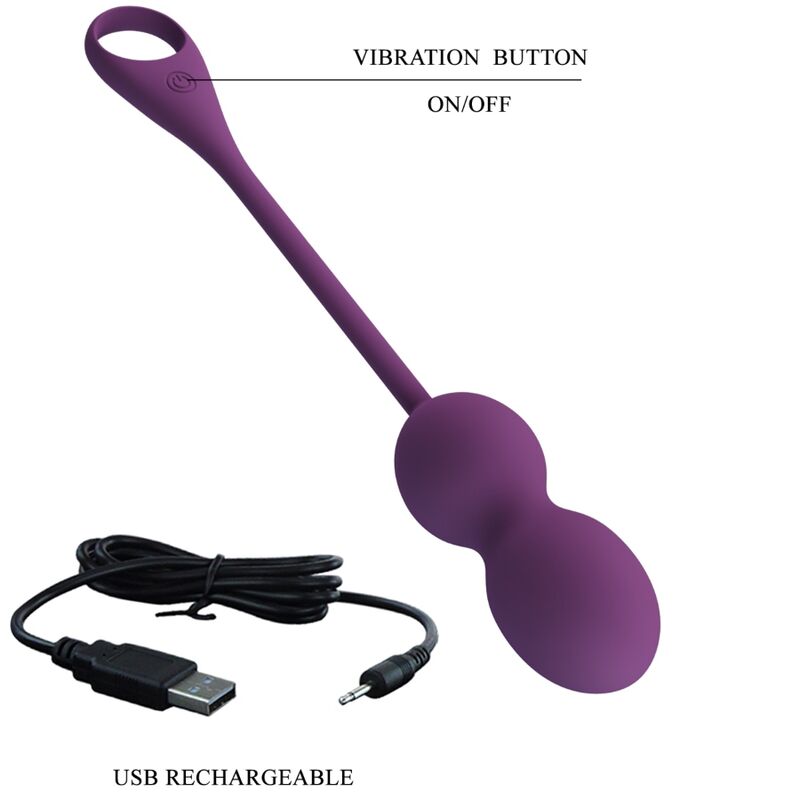 PRETTY LOVE - CONTROLE REMOTO DO APLICATIVO ELVIRA KEGEL BALLS ROXO