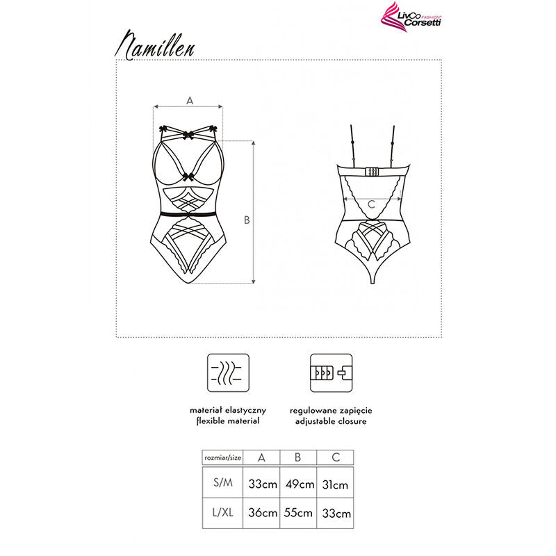 LIVCO CORSETTI FASHION - NAMILLEN LC 90528 BODY NEGRO L/XL
