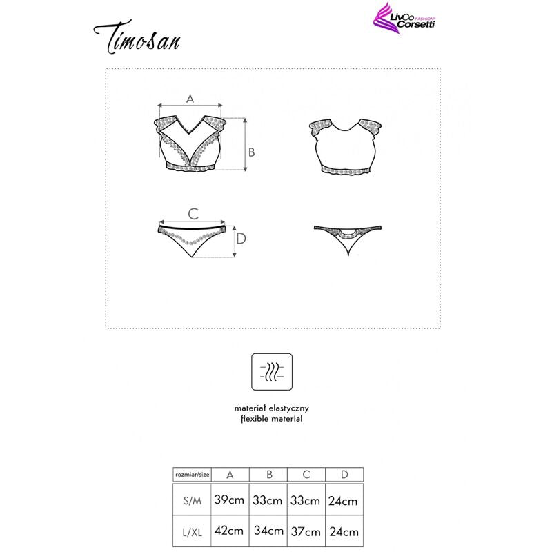 LIVCO CORSETTI FASHION - TIMOSAN LC 90631 BRA + CALÇA PRETA L/XL