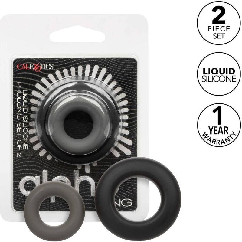 CALEXOTICS - ALPHA PROLONG CONJUNTO DE 2 ANÉIS CINZA