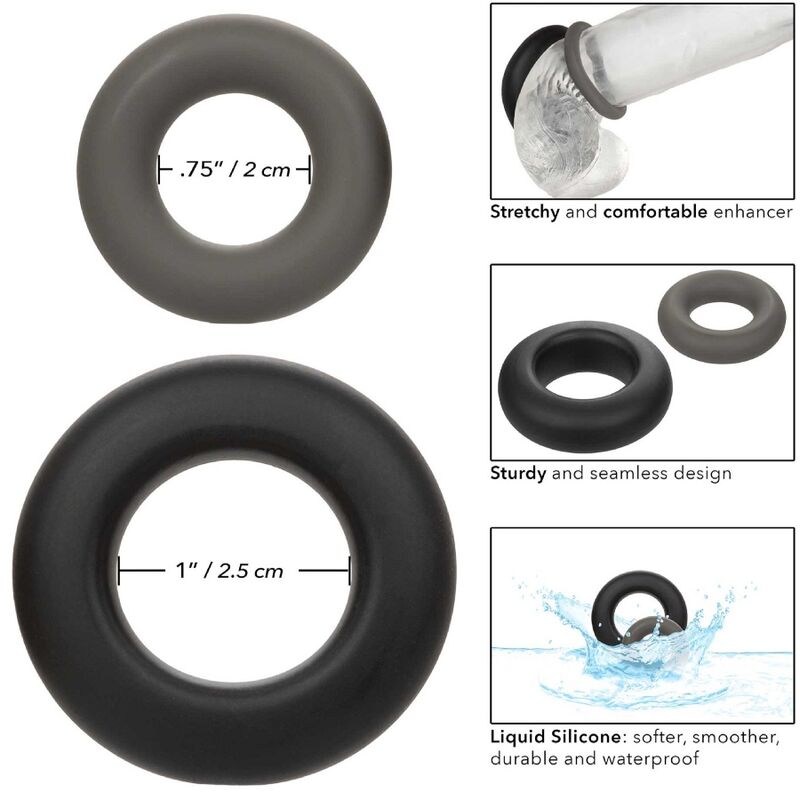CALEXOTICS - ALPHA PROLONG CONJUNTO DE 2 ANÉIS CINZA