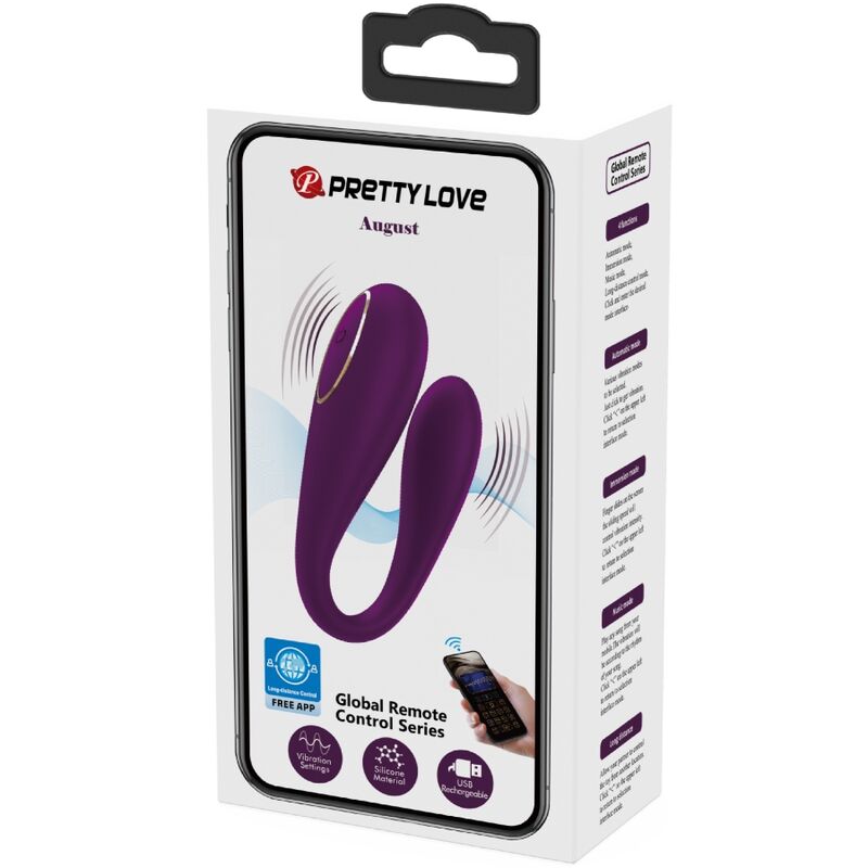 PRETTY LOVE - VIBRADOR GLOBAL DUPLO PRAZER AUGUST REMOTE