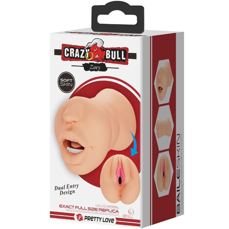 CRAZY BULL - ZOEY MASTUBADOR EM FORMATO DE VAGINA COM DUPLA ENTRADA