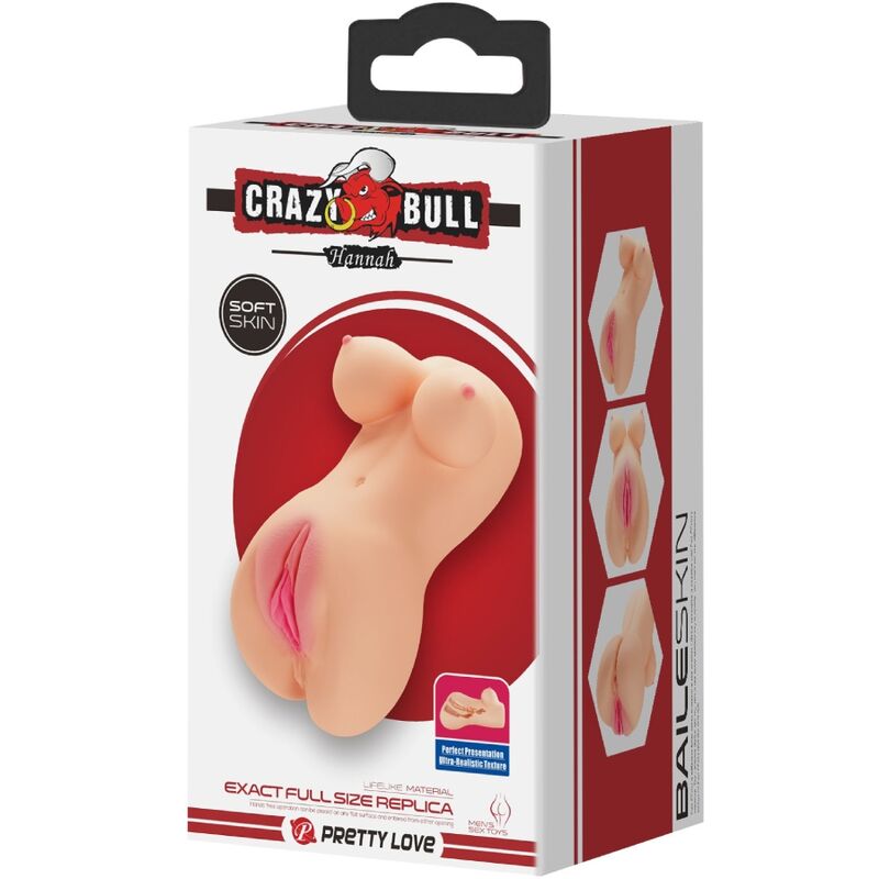 CRAZY BULL - VIBRADOR REALISTA DE VAGINA E ÂNUS HANNAH