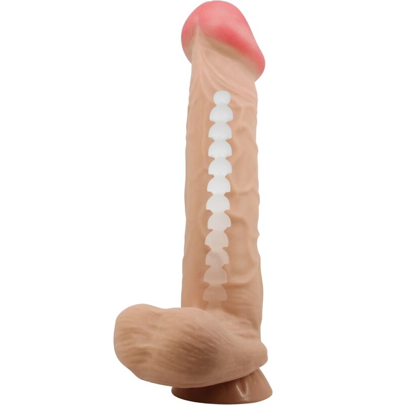 PRETTY LOVE - SÉRIE PELE DESLIZANTE DILDO REALISTA COM PELE DESLIZANTE E VENTOSA CARNE 26 CM