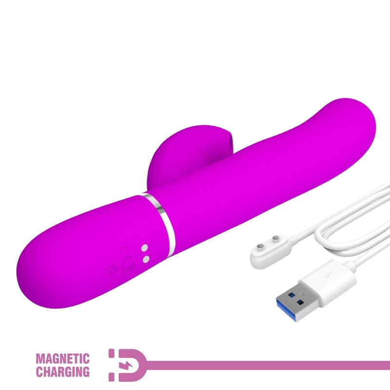 PRETTY LOVE - VIBRADOR MULTIFUNCIÓN 3 EN 1 PUNTO G PERLITA VIOLETA
