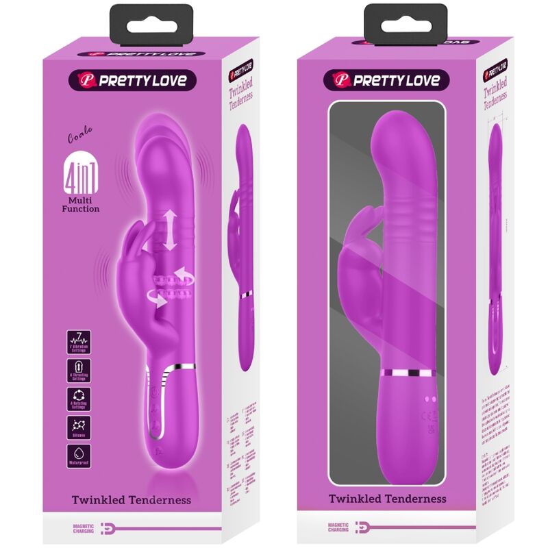 PRETTY LOVE - VIBRADOR COALE RABBIT PERLAS VIOLETAS