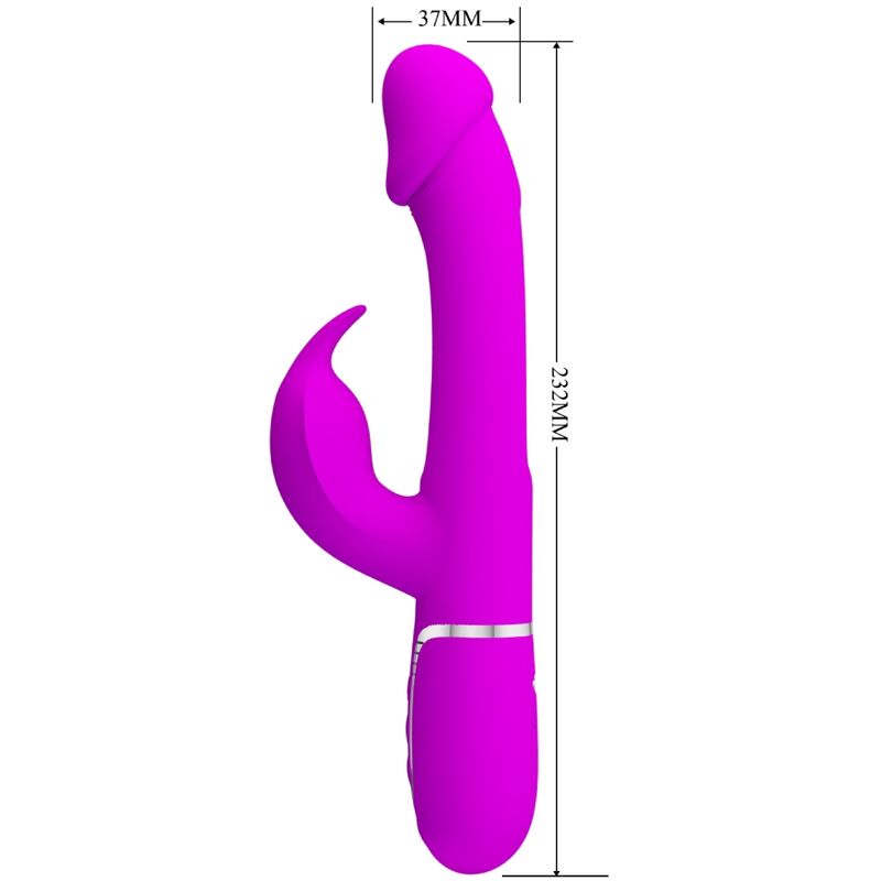 PRETTY LOVE - KAMPAS RABBIT 3 EM 1 VIBRADOR MULTIFUNCIONAL COM LÍNGUA FÚCSIA