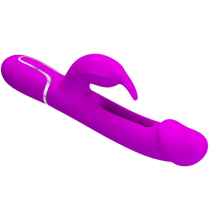 PRETTY LOVE - KAMPAS RABBIT 3 EM 1 VIBRADOR MULTIFUNCIONAL COM LÍNGUA FÚCSIA