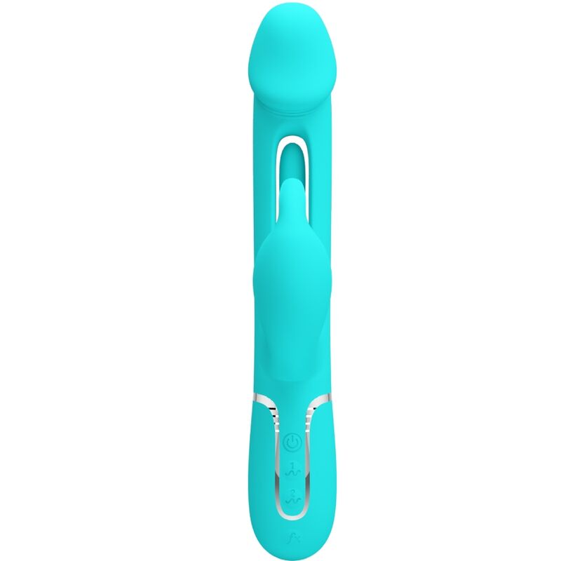 PRETTY LOVE - KAMPAS RABBIT 3 EM 1 VIBRADOR MULTIFUNCIONAL COM LÍNGUA VERDE ÁGUA