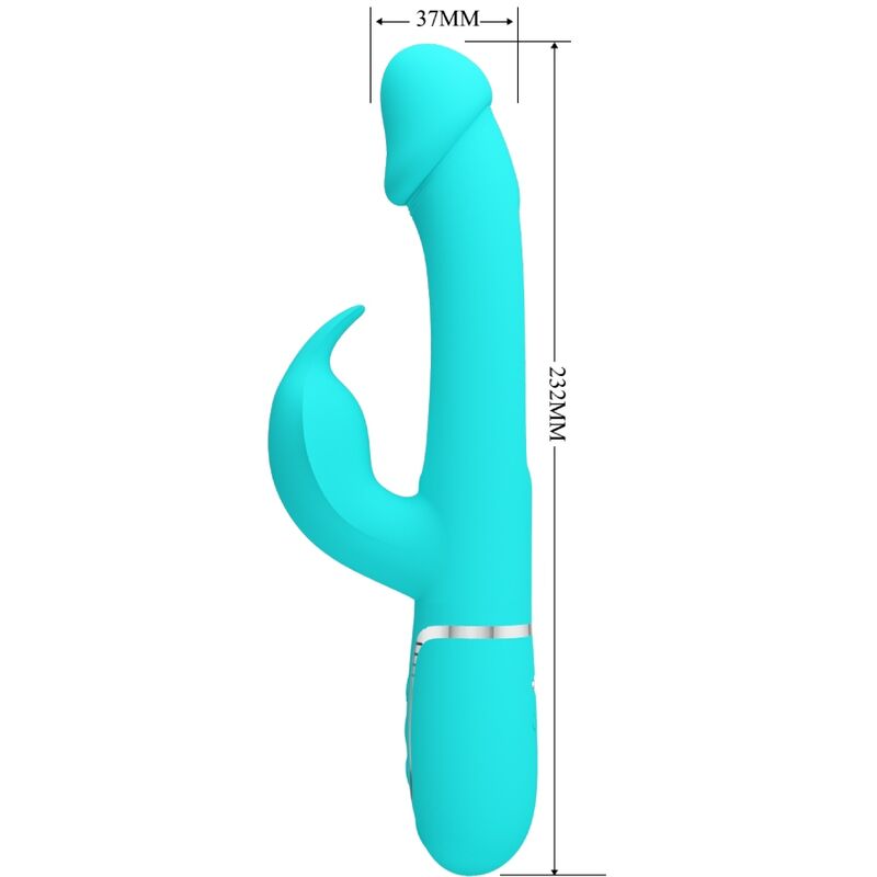 PRETTY LOVE - KAMPAS RABBIT 3 EM 1 VIBRADOR MULTIFUNCIONAL COM LÍNGUA VERDE ÁGUA