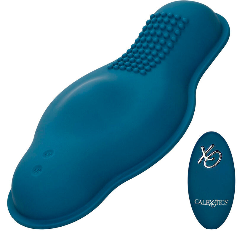 CALEXOTICS - MASAJEADOR DE JINETE DOBLE MOTOR CONTROL REMOTO AZUL