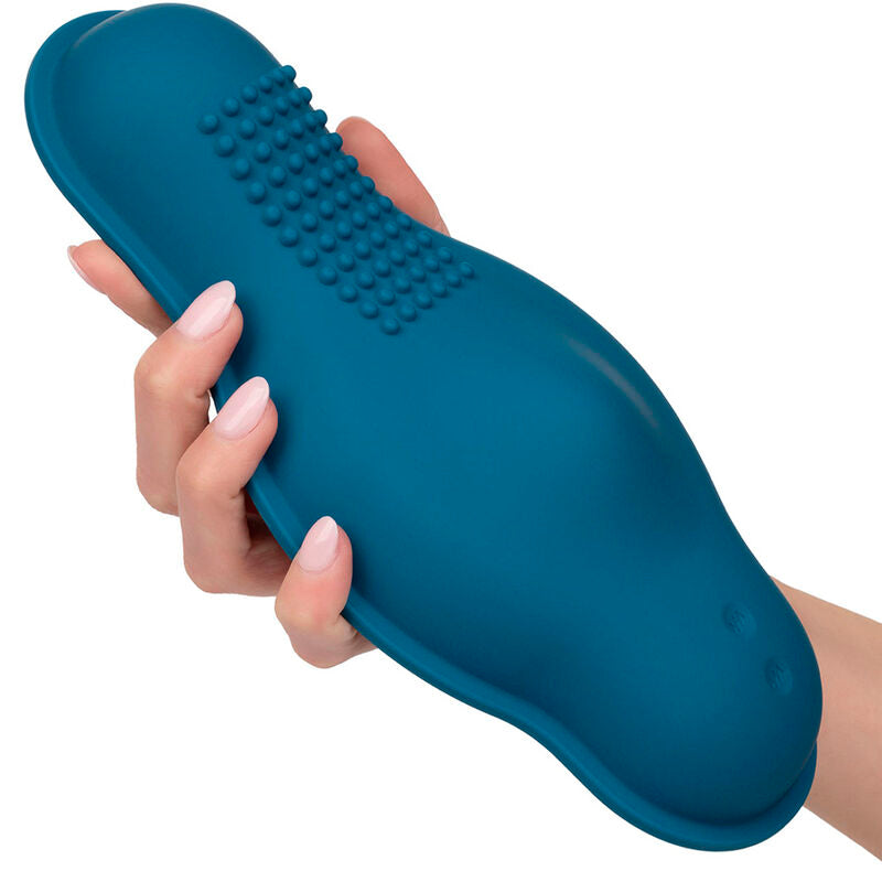 CALEXOTICS - MASAJEADOR DE JINETE DOBLE MOTOR CONTROL REMOTO AZUL