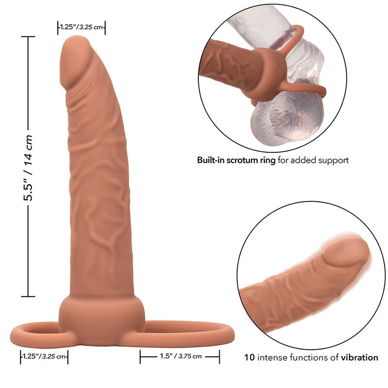 CALEXOTICS - PERFORMANCE MAXX RECARGABLE DOBLE PENETRADOR PIEL MARRÓN